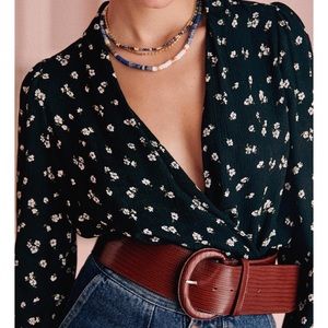 Sezane Abelia blouse in two toned jacquard
